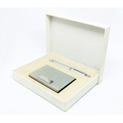 GIFT PEN & CARD HOLDER SILVER